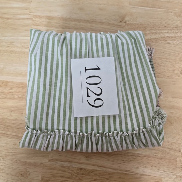 Tuckernuck Sage Green Striped Tiered Fringe Mini Dress Womens Medium Cotton M - Picture 8 of 10